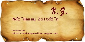 Nádassy Zoltán névjegykártya