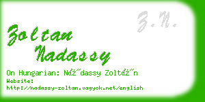 zoltan nadassy business card